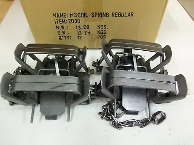 $76.95 • Buy 4  Bridger # 3  Coil Spring Traps Beaver Otter Coyote Bobcat Trapping 