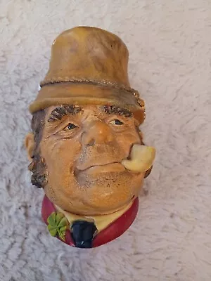 Vintage BOSSONS Chalkware Head Paddy Irish Man Shamrock Pipe • $7.50