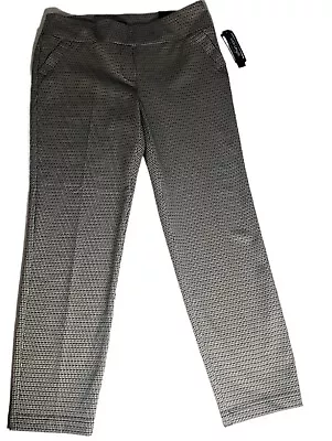 Soho Apparel Beige Black & White Plaid Pants Women Size Large  Ankle Length NWT • £13.06