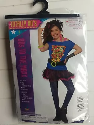 New Retro Girls I LOVE THE 80'S Halloween Party 1980's Costume Size Child 8-10   • $19.85