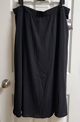 Vince Camuto XXL Large Elastic Waist Pull On Midi Pencil Skirt Black Lined • $24.99