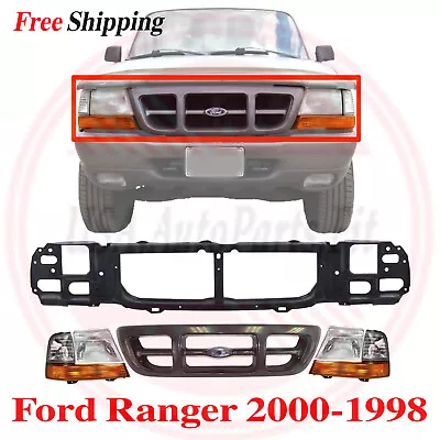 For 98-2000 Ford Ranger Header Panel Grille Headlight Side Marker Light Set Of 6 • $279.47