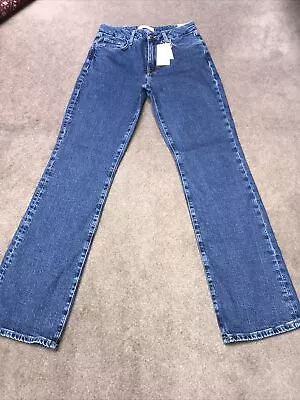 Blue MANGO LADIES DENIM MID WAIST FLARE JEANS SIZE 12 40 BNWT • £12.50