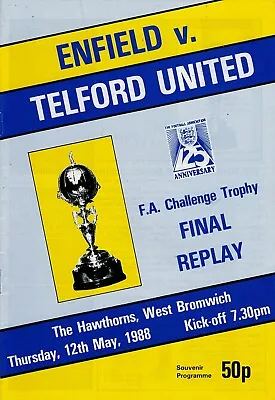 1988 FA TROPHY FINAL REPLAY - Enfield V Telford United - FREE POSTAGE • £3.25