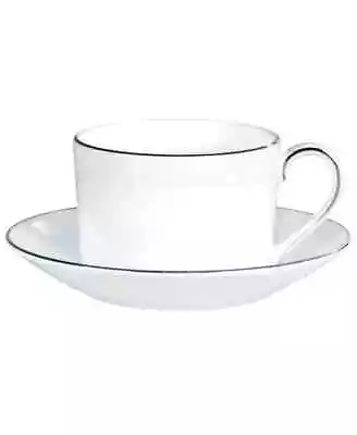 Set Of 4 Vera Wang Blanc Sur Blanc Flat Cup & Saucer Sets • $74.79