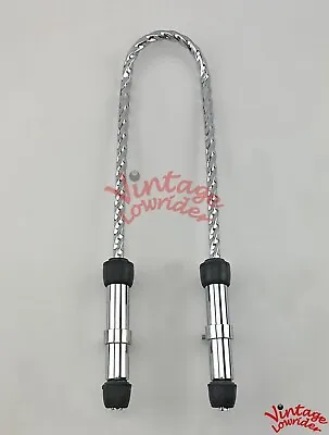 Vintage Lowrider Bicycle Steel Square Twisted 20  Bike Sissy Bar W/ Shock Chrome • $259.76