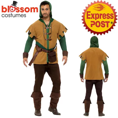 CA1289 Robin Hood Mens Storybook Huntsman Snow White Medieval Book Week Costume • $30.32