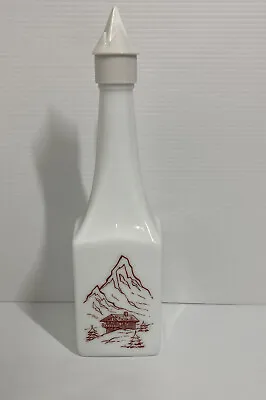 VINTAGE Cheri Suisse Bottle Milk Glass Switzerland Swiss Chocolate Cherry Empty. • $10