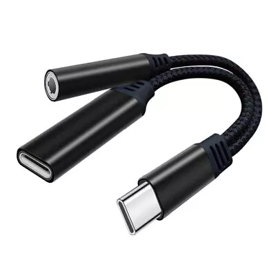 2in1 USB-C To 3.5mm Aux Audio Jack Adapter Headphone Cable For Samsung A03s A54 • $16.99