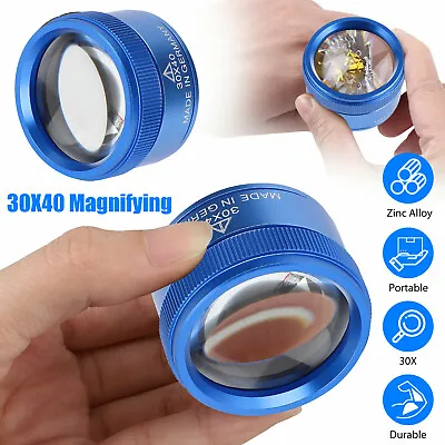 30x Pocket Magnifying Glass Eye Loop Optical Magnifier Jewelry Watch Repair Tool • $8.48