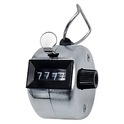 Metal Carnival Counter (4 Digit) Silver Colro Manual Hand Held Thumb Operated • $9.99