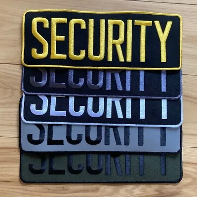 SECURITY Backpatch ASSORTED COLORS 11  X 4  (plastic And Full HOOK Backing) • $4