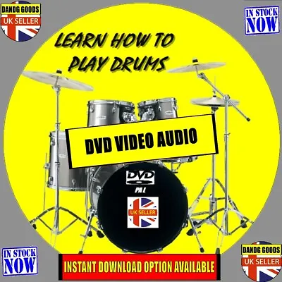 LEARN TO PLAY THE DRUMS VIDEO DVD Beginners Tuition Step By Step A-Z Lessons NEW • £5.59