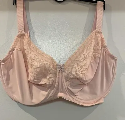 New Ex M&S Lace Trim Underwired Non Padded Full Cup Bra Pink F-G-GG-H • £12.99