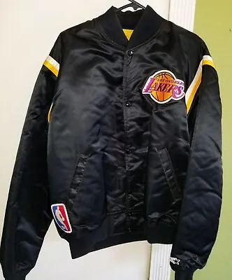 Los Angeles Lakers Starter Jacket Vintage Men XL 80s 90s Black NBA Authentic New • $275