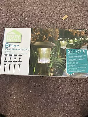 HGTV Home 8 Piece Solar Pathway Lights - 3 Lumens Per Light Brand New Sealed • $50