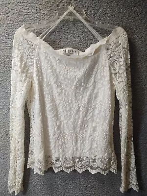 J.R. Nites By Caliendo Shirt Womens Size 14 White Lace Overlay Blouse Top NWT  • $38.99