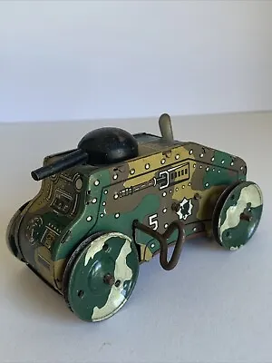 Antique MAR Toys Wind Up Toy Tank Stamped Metal Old Vintage Army New York • $50