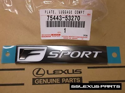Lexus IS250 IS350 (2014-2017) OEM Genuine REAR FSPORT F SPORT EMBLEM 75443-53270 • $45
