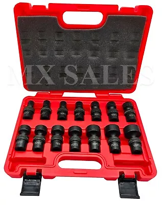 14pc 1 /2  Drive  SAE Cr-MO Swivel Shallow Universal Impact Socket Set • $79.99