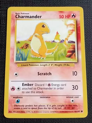 Pokemon Base Set 4th Print Card Charmander 46/102 1999-2000 PACK FRESH MINT • $1.24