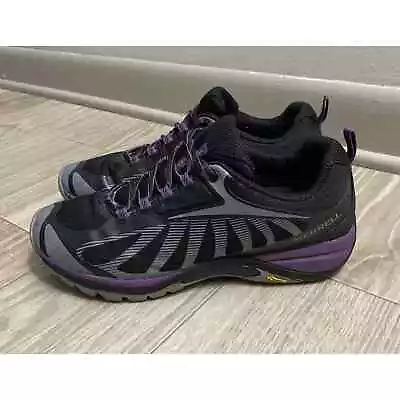 Merrell Siren Edge 3 Hiking Shoe (J034438W) Black/Acai Mesh Womens Sz 9 WIDE • $19.99