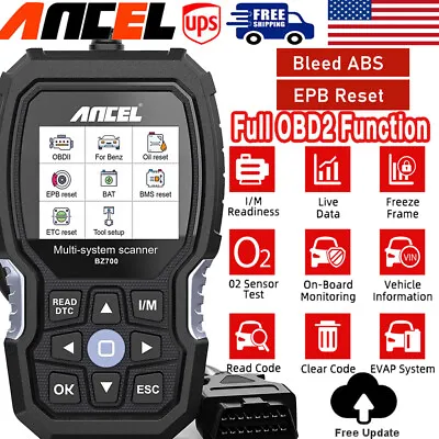 $89 • Buy ANCEL BZ700 OBD2 Scanner All System For Mercedes Benz Car Diagnostic Tool ABS