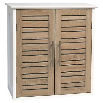 Evideco Wall Mounted Bath Storage Cabinet Wood Medicine Cabinet • £110.87