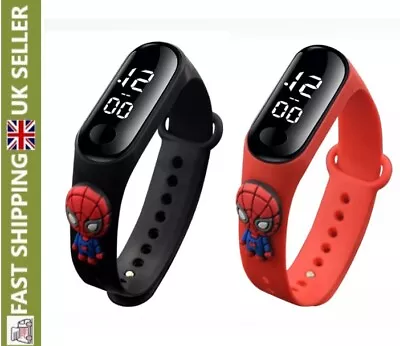 Spiderman Children's Watch Kids LED Super Hero Silicone Touch Digital Gift Kid • £4.19