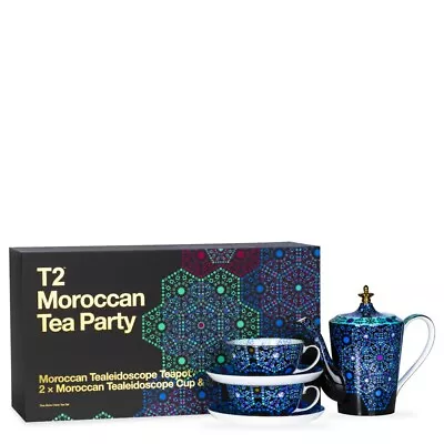 £79.99 • Buy T2 Tea Moroccan Tealeidoscope Tea Party Bone China Teapot Cups Saucers Gift Set