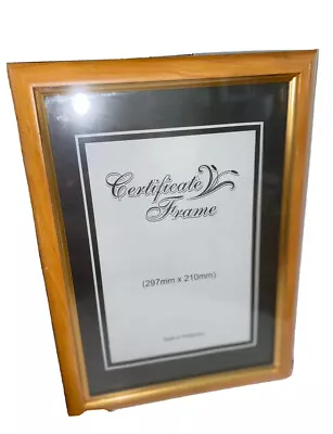 NEW Maple Tan With Gold Trim A4 Size Document Certificate Photo Picture Frame • $29