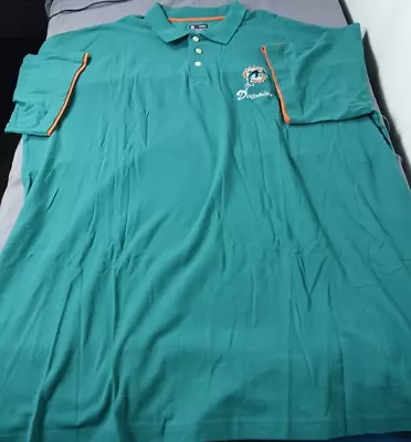 MIAMI DOLPHINS OFFICIAL Team Apparel AQUA POLO THROWBACK LOGO NEW W/TAG 4XL • $29.99