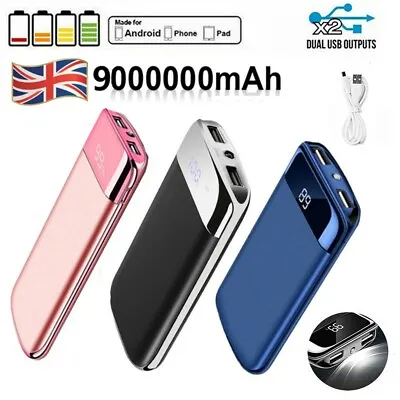 9000000mAh Power Bank Fast Charger Pack USB External Battery For Mobile Phone • £13.99