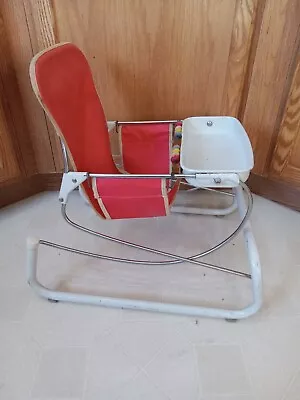 Vtg Cosco RARE Metal Red Highchair Jumper Bouncer Chair 1950's  • $199.88