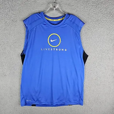 Nike Livestrong Sleeveless Tank Work Out Shirt Blue Size XL • $16.99