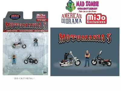 American Diorama 1/64  Motomania 5 New Chopper Bikes – MiJo Exclusives Limited E • $20.99