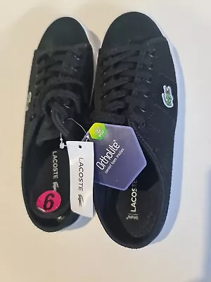 Lacoste Womens Low Cut Shoes Size 6 Black Material • $69.95