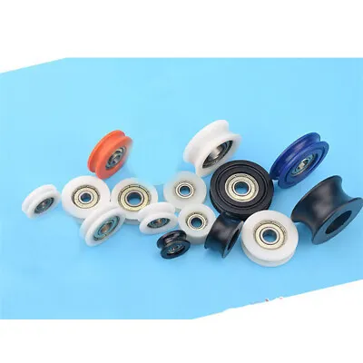 5pcs V U Groove 608 626 Ball Bearing Nylon Plastic Embedded Guide Roller Pulley • $8.49