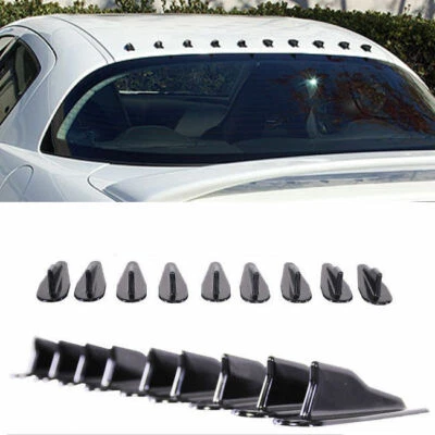 $14.99 • Buy Vortex Generator 9pc Pp Evo-style Roof Shark Fins Spoiler Wing Kit