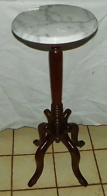 Mahogany Marble Top Plant Stand / Fern Stand  (PS181) • $349