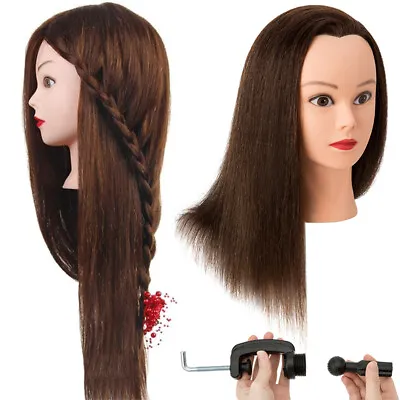 Real Human Hair Mannequin Head Training Hairdressing Styling Practice Model 18in • $45.95
