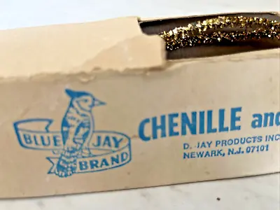 Vintage  Gold (30) Chenille Blue Jay Tinsel Tex Stems Pipe Cleaners 12  Crafts • $9