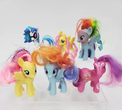 6 My Little Pony Mini Figures 3in Sparkle Hair Pegasus Music MLP Lot • $6.78