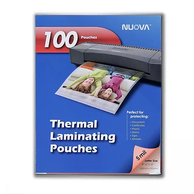 Nuova 100-Pack 5 Mil Thermal Laminating Pouches 9 X 11.5 Inches Letter Size  • $21.99