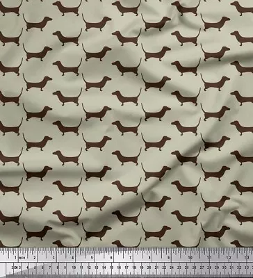 Soimoi Cotton Poplin Fabric Dachshund Dog Printed Craft Fabric By-V13 • $16.49
