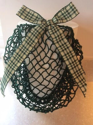 £11 • Buy 1940s Style Hair Snood/Net In Dark Green. Handmade. Fine Yarn. Wartime Pattern
