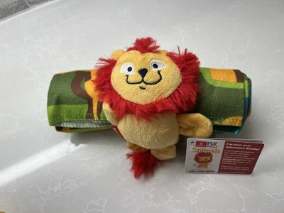 $25 • Buy Emirates Fly With Me Animals Lewis The Lion Kids Blanket & Plush Toy NEW