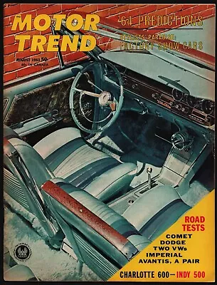 August 1963 Motor Trend Magazine Pontiac Maharani Vw 1500 & 1200 Comet S-22 • $4.80