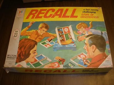 Vintage Milton Bradley Recall Game Of Observation Read Description 1968 • $8.99