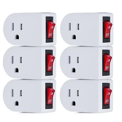 WALL TAP POWER SWITCH Electrical Outlet Control Plug Adapter With ON/OFF 6-Pack • $18.77